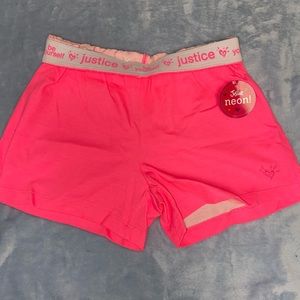 Neon pink shorts